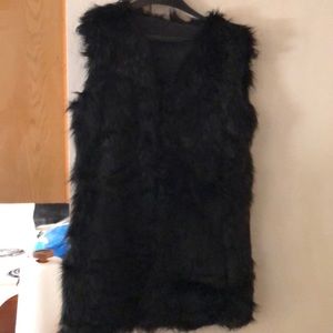 Black fur vest